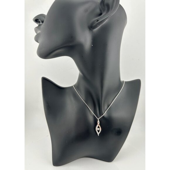 Beautiful Twisted 10kt Rose Gold & Sterling Silver Diamond Necklace - Picture 9 of 12